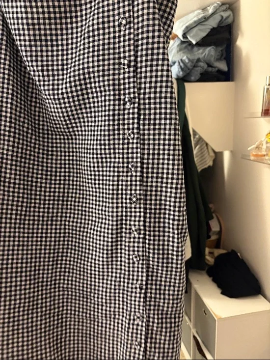 Black and White Gingham Slip Dress - Picture 3 of 3